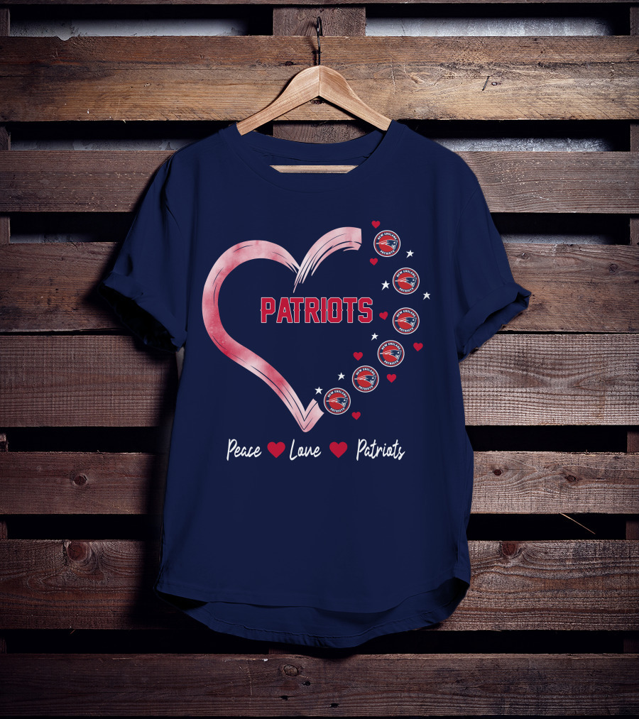 Patriots Peace Love Heart T-Shirt