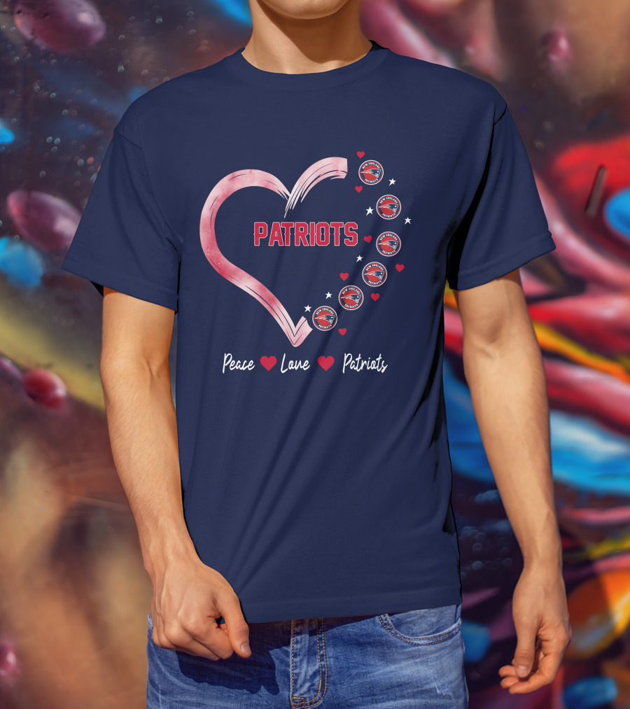 Patriots Peace Love Heart T-Shirt