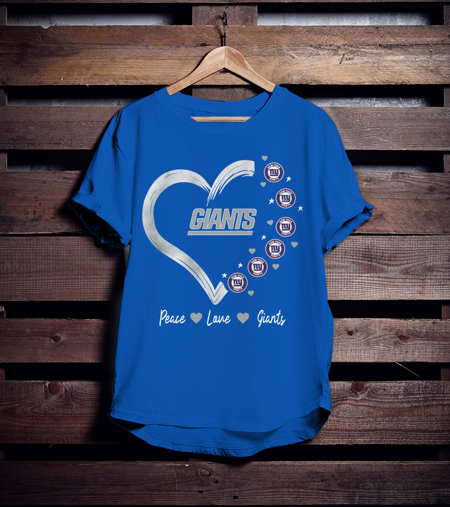 Peace Love Giants New York Giants Heart T-Shirt