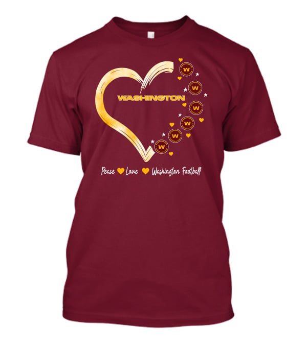 Peace Love Washington Heart And Team Circles T-Shirt
