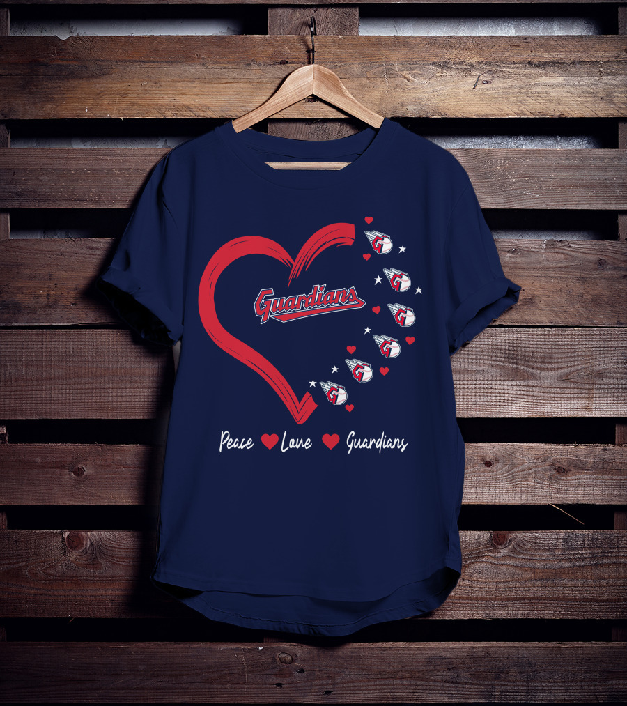 Peace Love Guardians Heart And Baseball T-Shirt