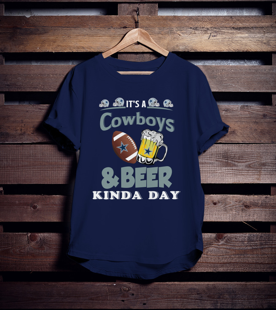Dallas Cowboys Football Beer Kinda Day Football Helmet Star Mug T-Shirt