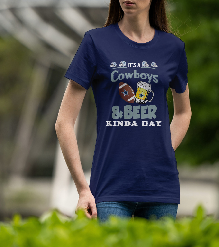 Dallas Cowboys Football Beer Kinda Day Football Helmet Star Mug T-Shirt