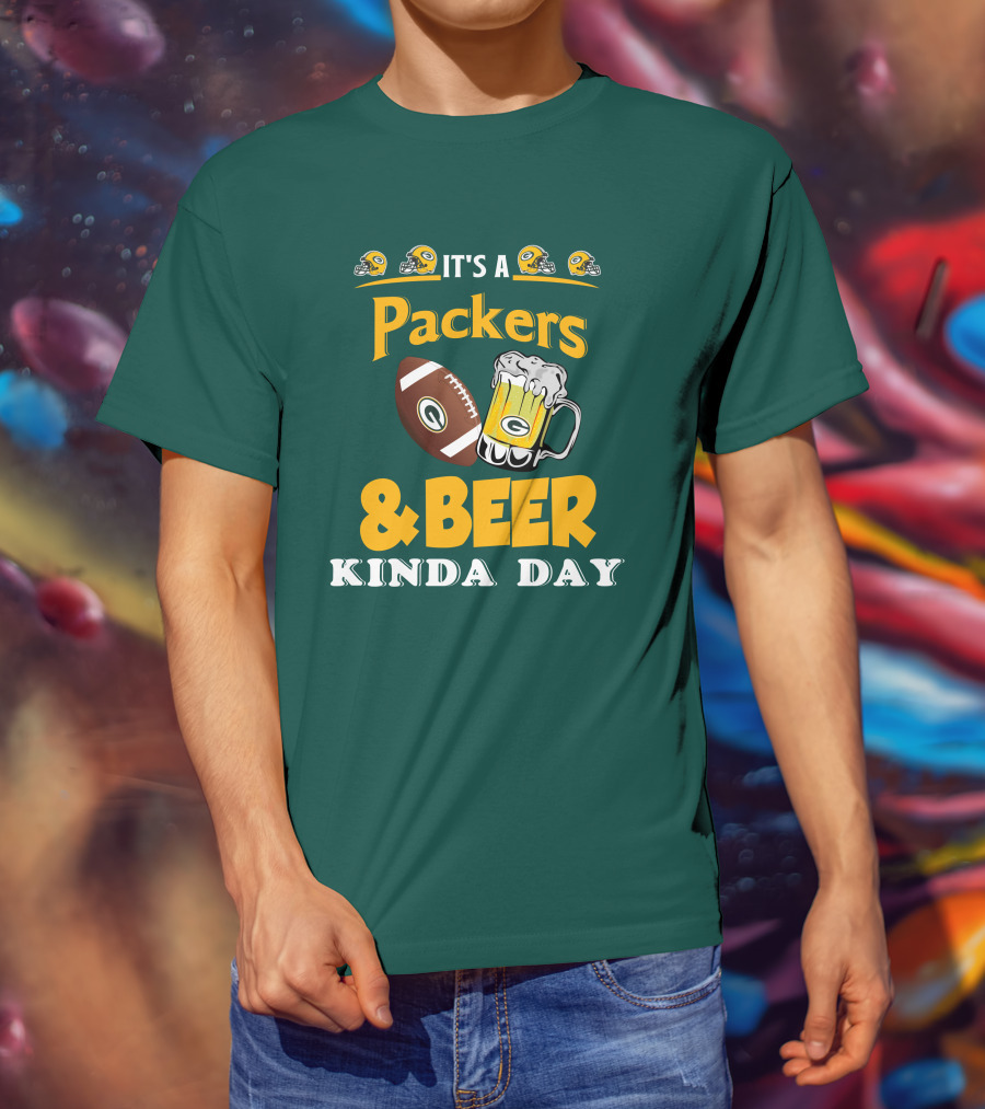 Green Bay Packers Football And Beer Kinda Day T-Shirt