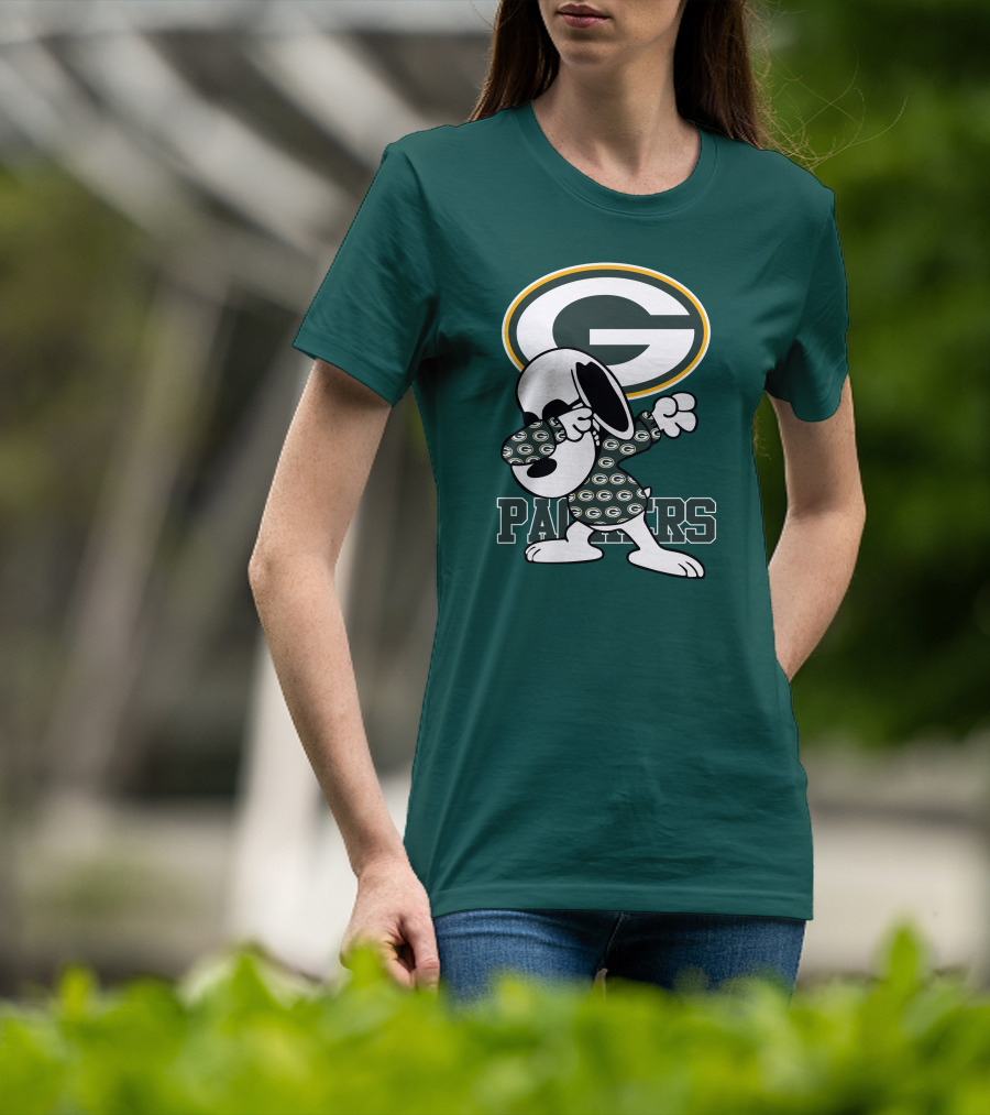 Green Bay Packers Snoopy Dabbing Packers T-Shirt