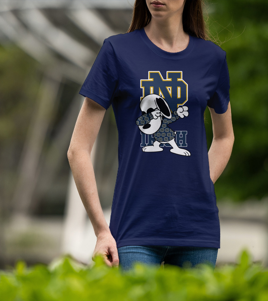 ND Irish Snoopy Dabbing Notre Dame Fighting Irish T-Shirt