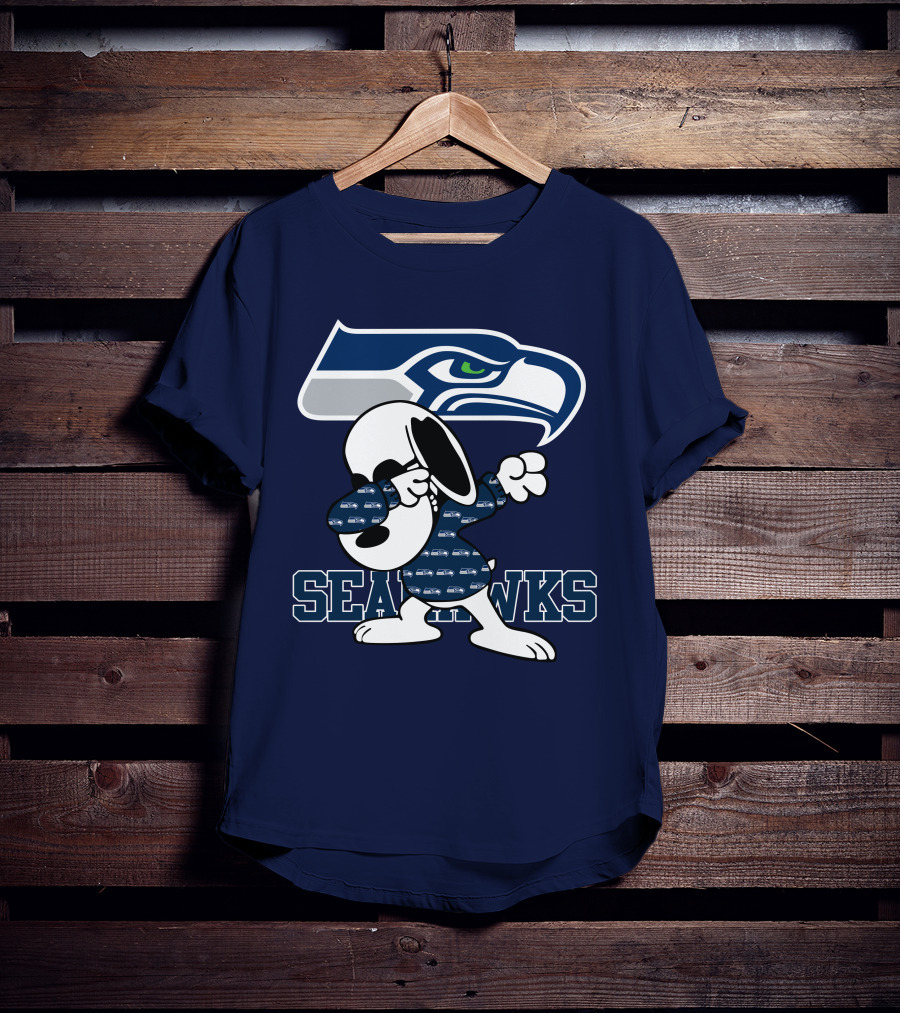Seattle Seahawks Snoopy Dabbing NFL Team Fan Apparel Bowing Dance T-Shirt