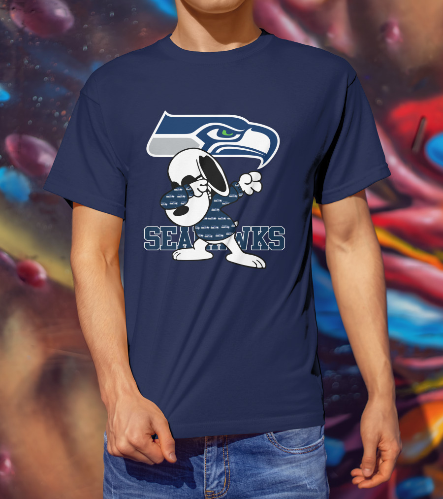 Seattle Seahawks Snoopy Dabbing NFL Team Fan Apparel Bowing Dance T-Shirt