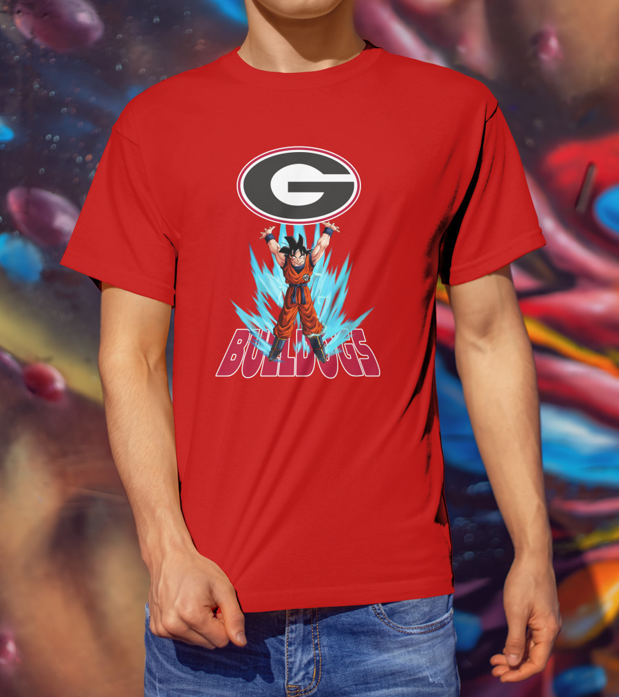 Goku Super Saiyan Georgia Bulldogs Logo Fusion T-Shirt