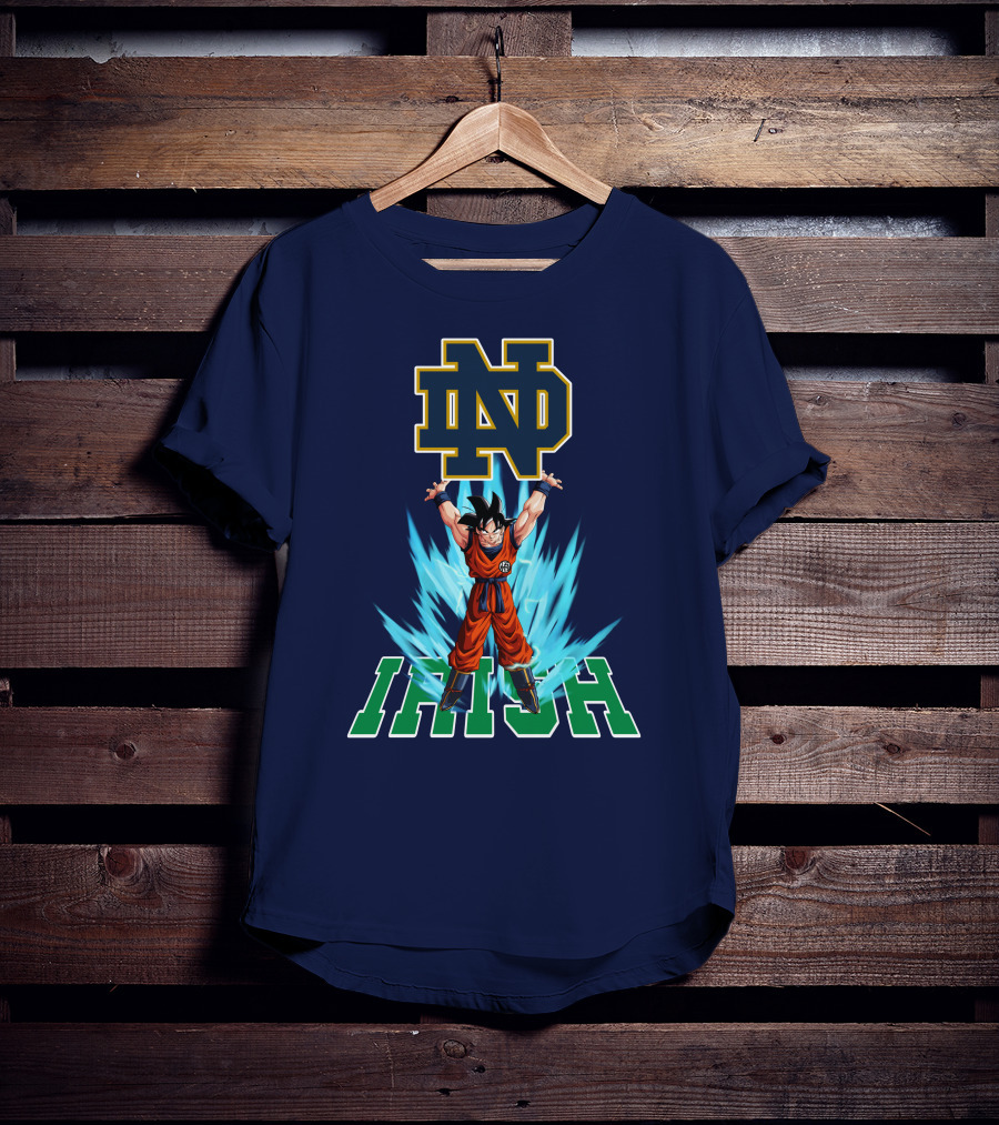 Notre Dame Fighting Irish Dbz Super Saiyan Goku Spirit Bomb T-Shirt