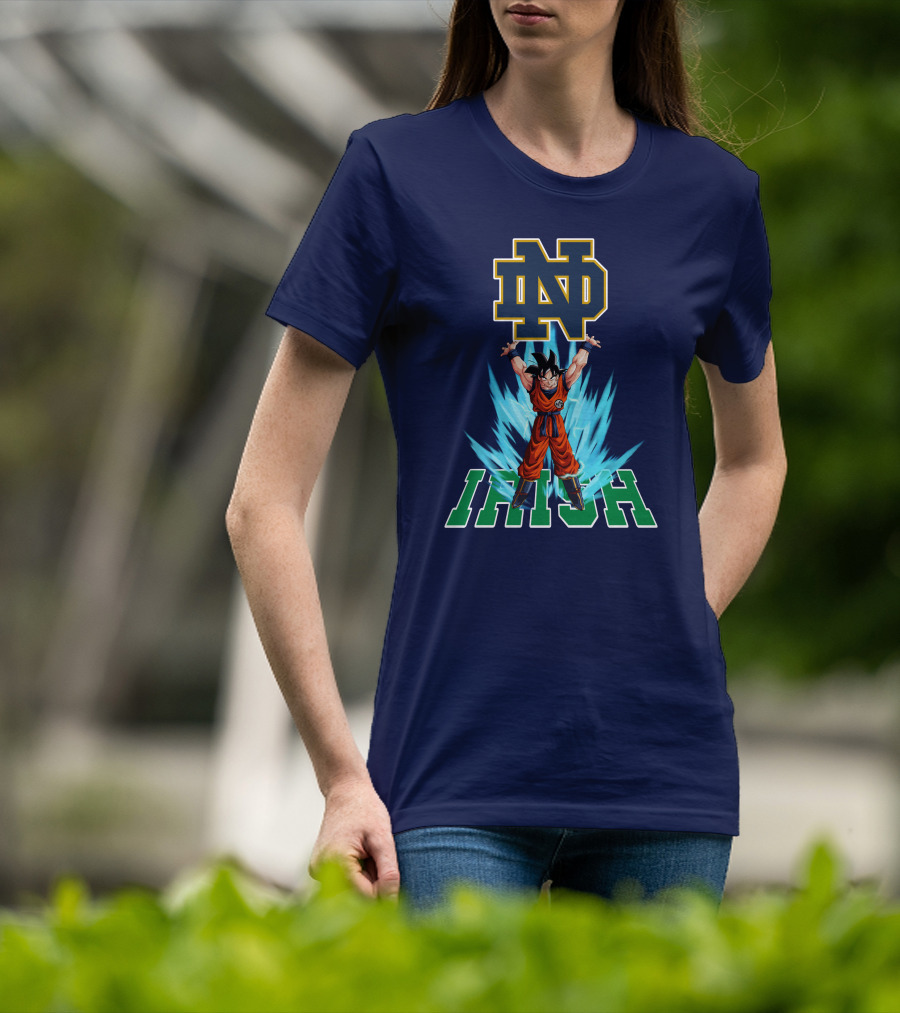 Notre Dame Fighting Irish Dbz Super Saiyan Goku Spirit Bomb T-Shirt