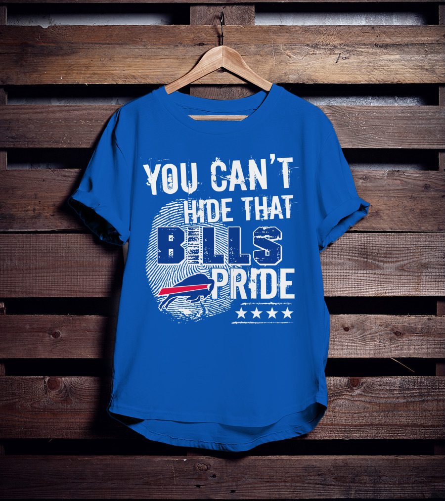 You Can't Hide That Bills Pride Buffalo Bills Logo Fingerprint Stars T-Shirt