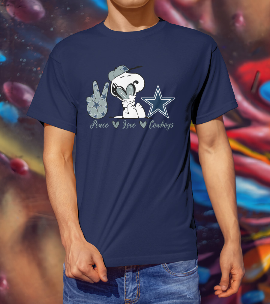 Peace Love Cowboys Snoopy Dallas Cowboys T-Shirt