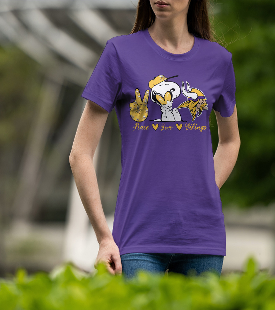 Peace Love Vikings Snoopy Minnesota T-Shirt