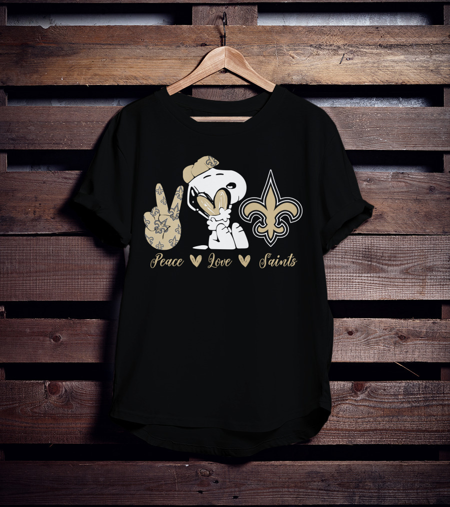 Peace Love Saints Snoopy New Orleans T-Shirt