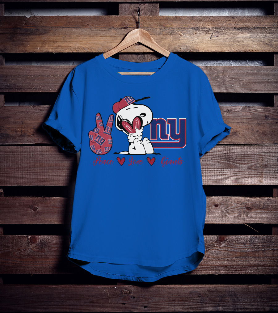Peace Love New York Giants Snoopy Ny T-Shirt