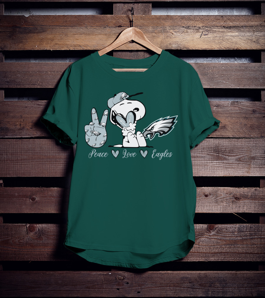 Peace Love Snoopy Philadelphia Eagles T-Shirt