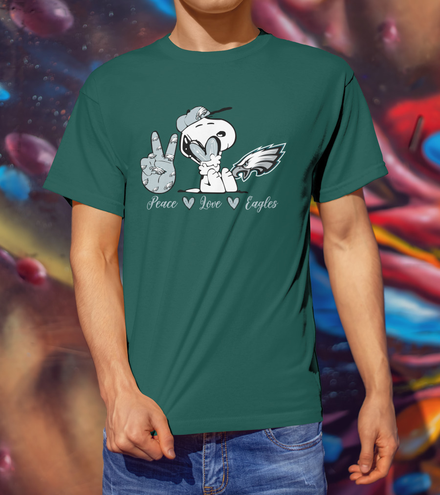 Peace Love Snoopy Philadelphia Eagles T-Shirt