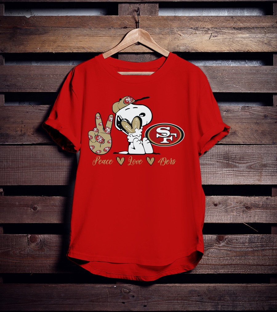 Snoopy Peace Love 49ers Sf T-Shirt