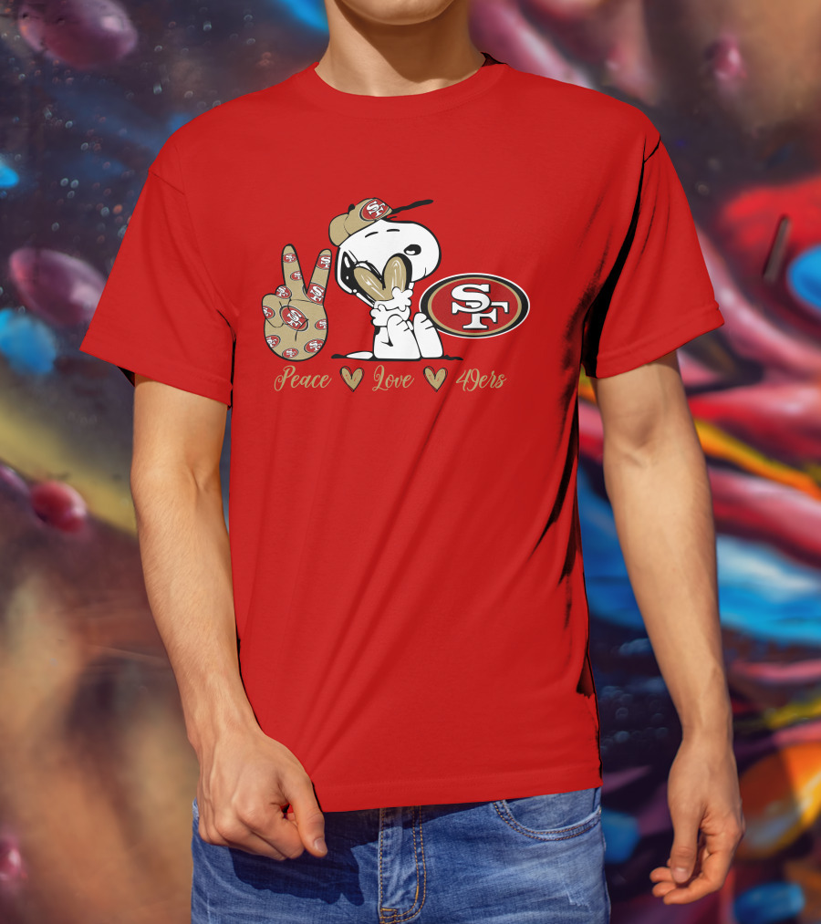 Snoopy Peace Love 49ers Sf T-Shirt