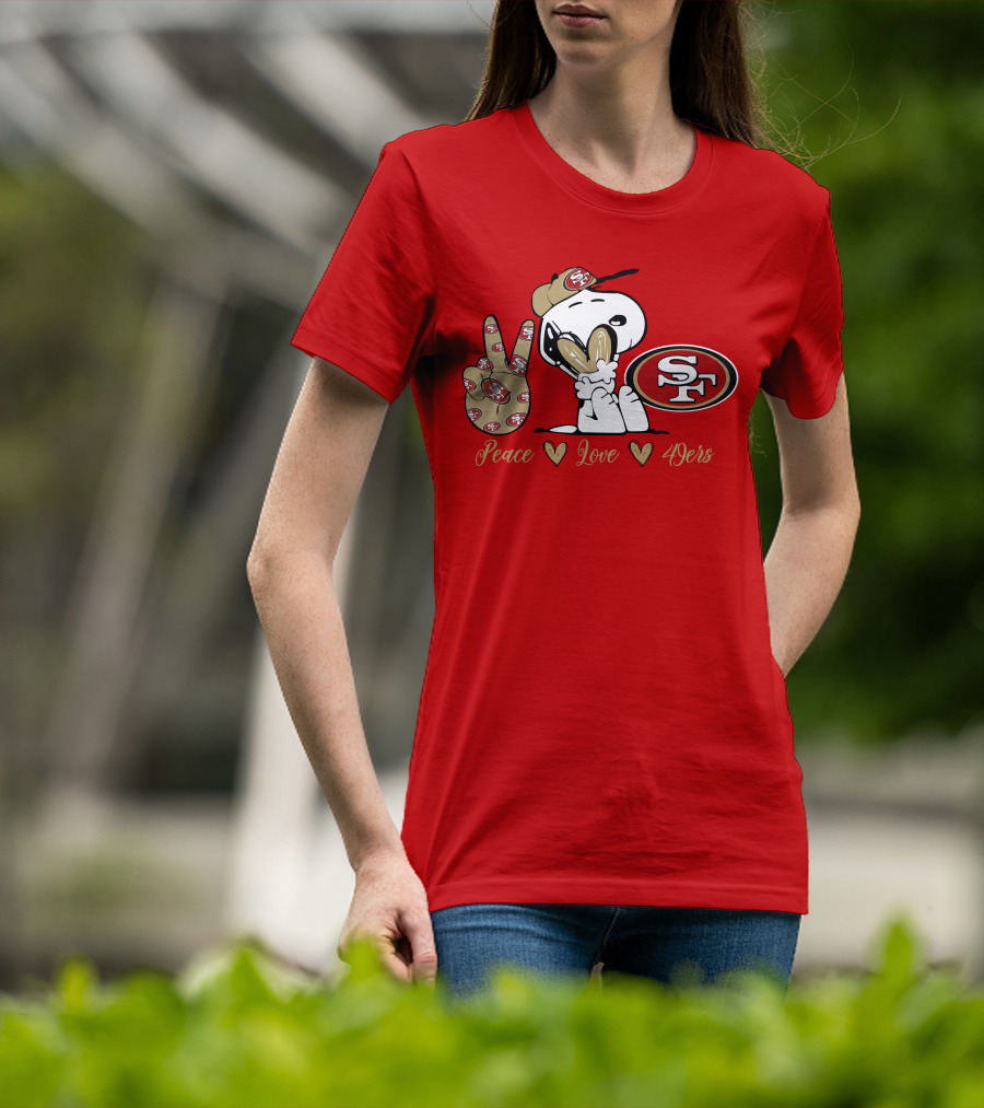 Snoopy Peace Love 49ers Sf T-Shirt