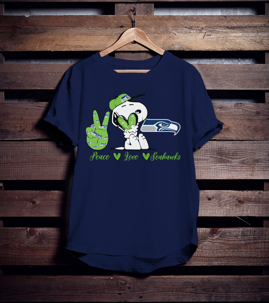 Snoopy Peace Love Seahawks T-Shirt