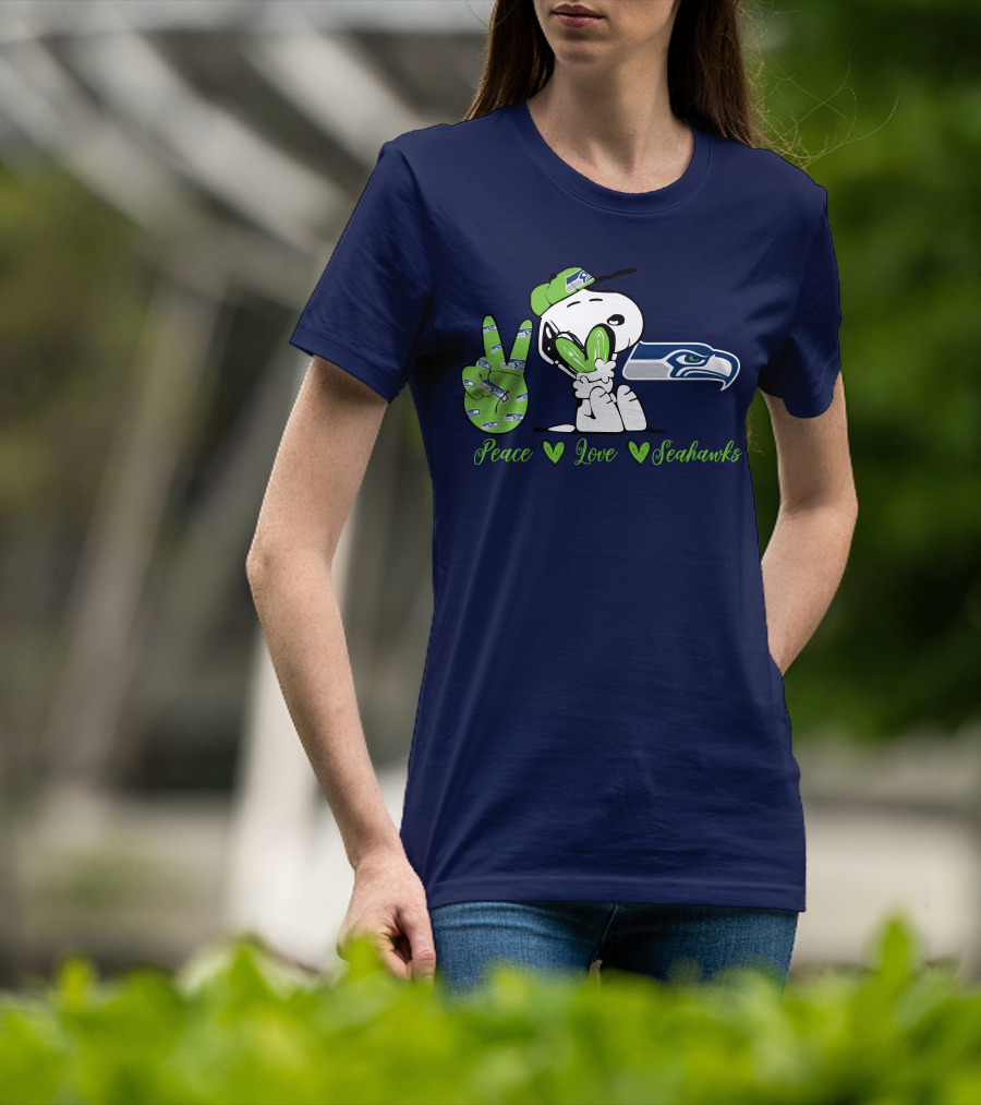 Snoopy Peace Love Seahawks T-Shirt