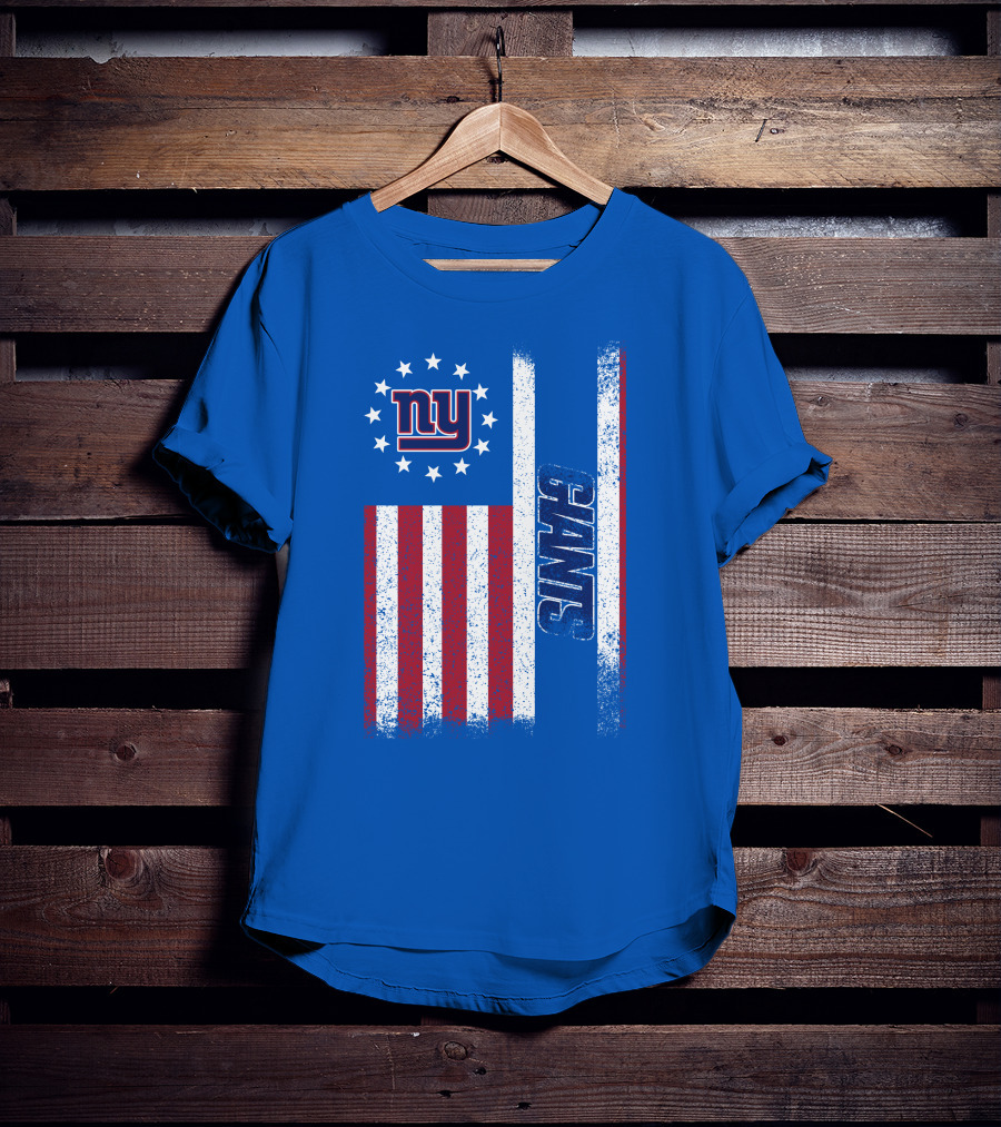 New York Giants Stars And Stripes American Flag T-Shirt