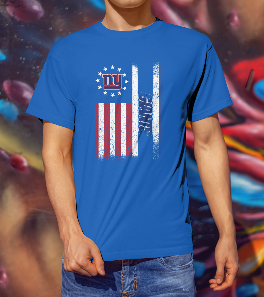 New York Giants Stars And Stripes American Flag T-Shirt