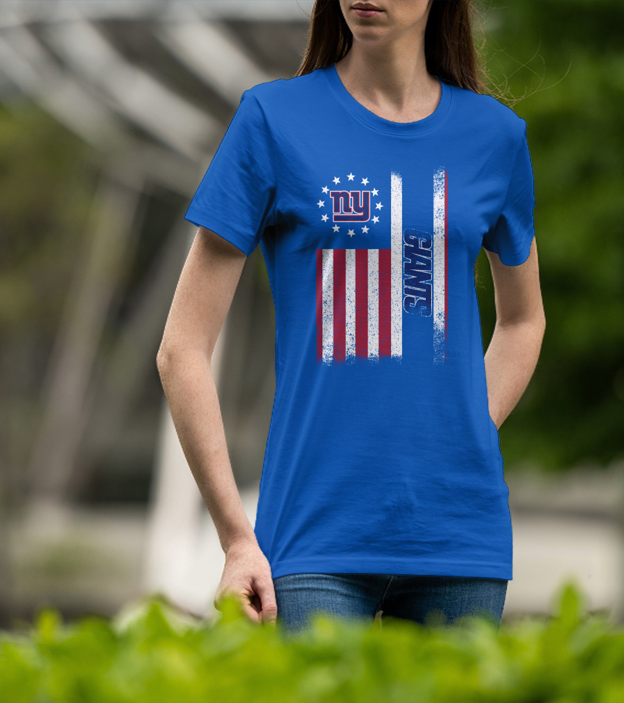 New York Giants Stars And Stripes American Flag T-Shirt