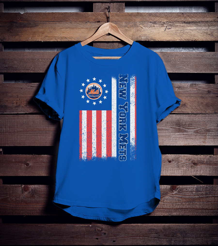 New York Mets American Flag Stars Stripes T-Shirt