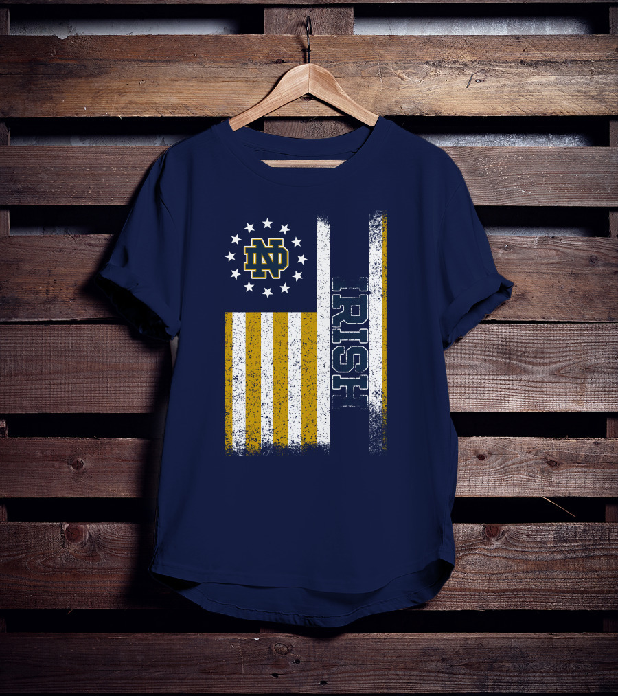 Notre Dame Fighting Irish American Flag Nd T-Shirt