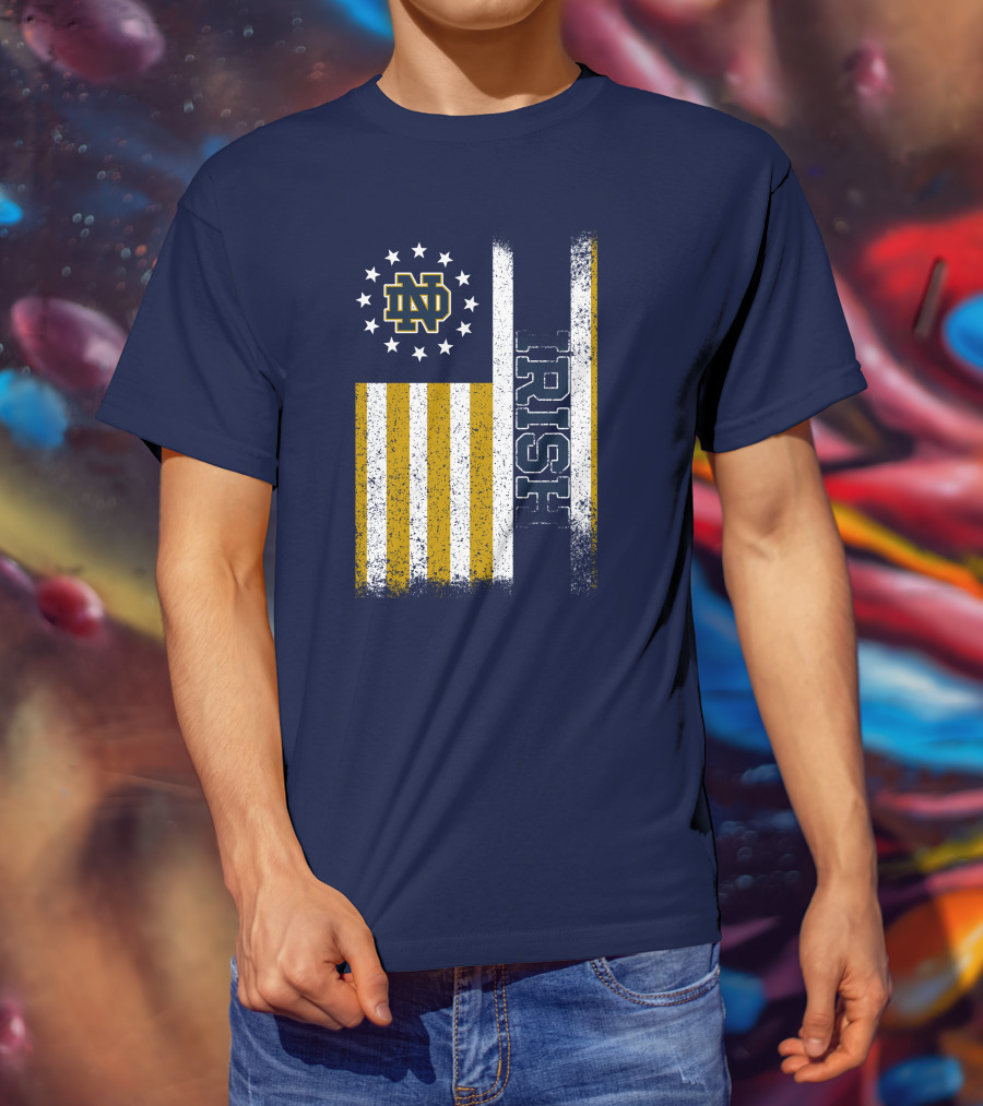 Notre Dame Fighting Irish American Flag Nd T-Shirt