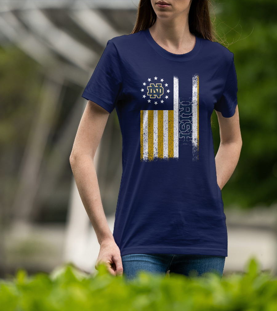 Notre Dame Fighting Irish American Flag Nd T-Shirt