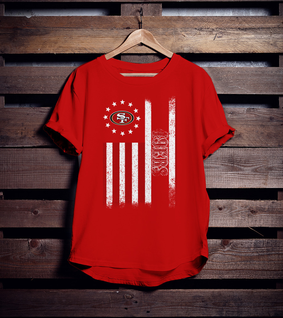 San Francisco 49ers American Flag Sf Logo Stars Stripes T-Shirt