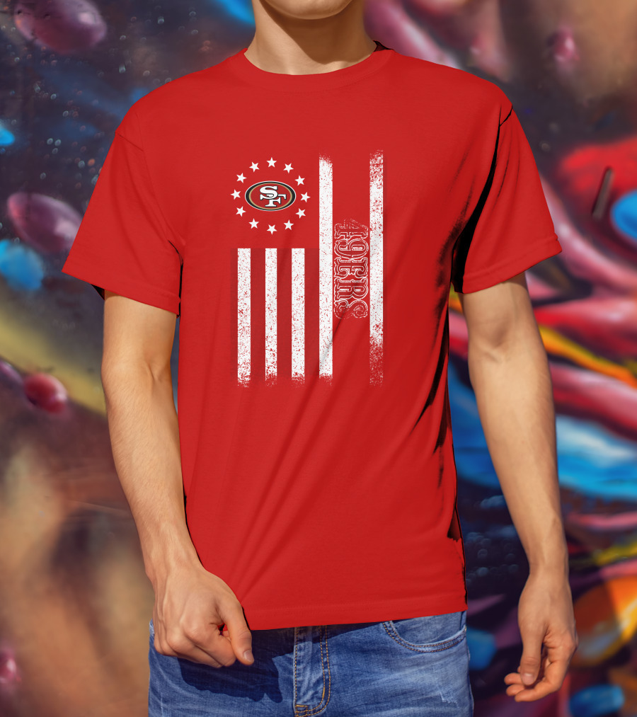 San Francisco 49ers American Flag Sf Logo Stars Stripes T-Shirt
