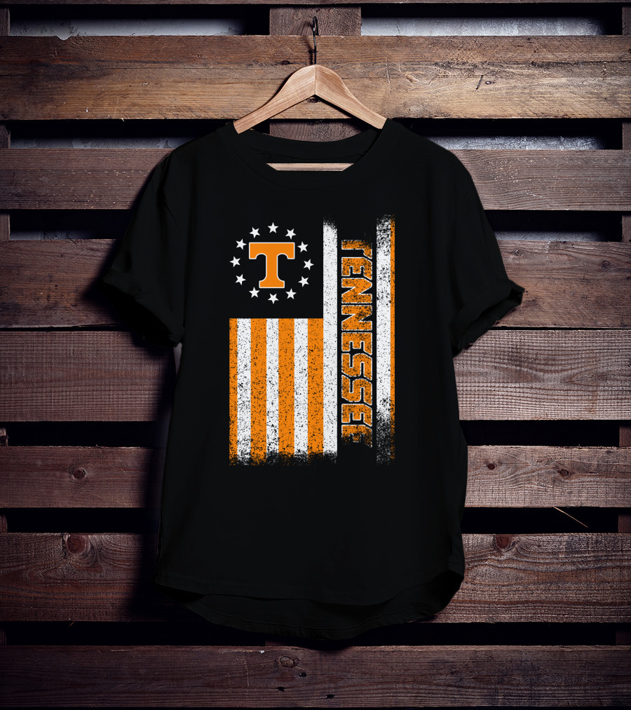 Tennessee Volunteers American Flag Stars And Stripes Vintage Look T-Shirt