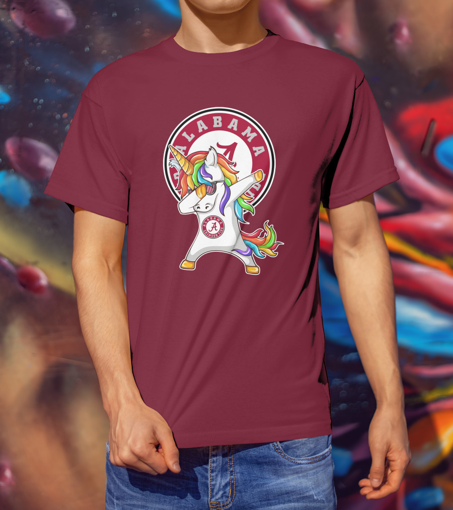 Alabama Crimson Tide Dabbing Unicorn T-Shirt