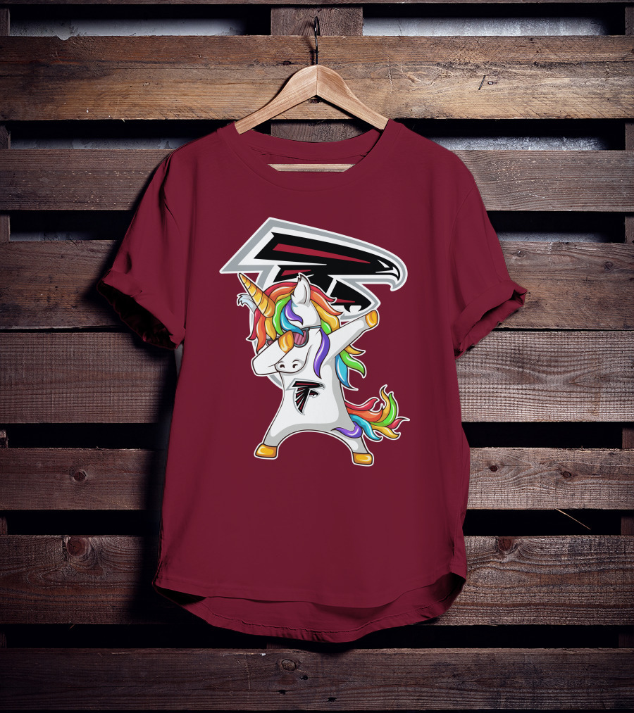 Atlanta Falcons Unicorn Rainbow Dabbing T-Shirt