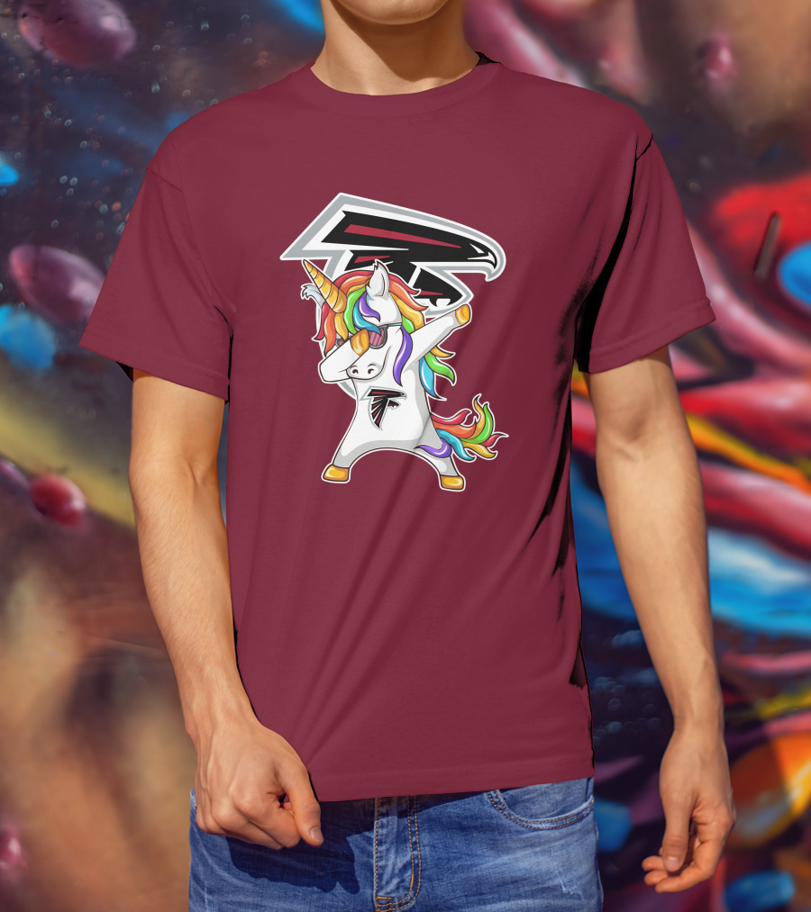 Atlanta Falcons Unicorn Rainbow Dabbing T-Shirt