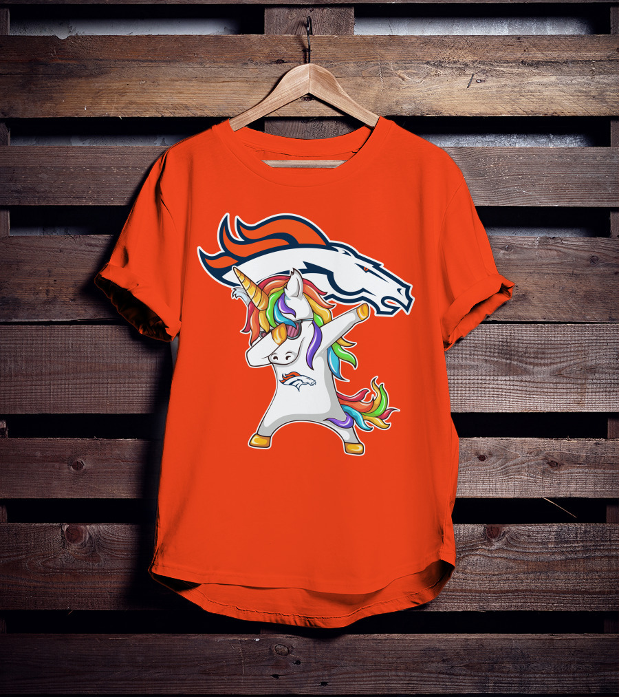 Denver Broncos Unicorn Dabbing NFL Sports Fan T-Shirt