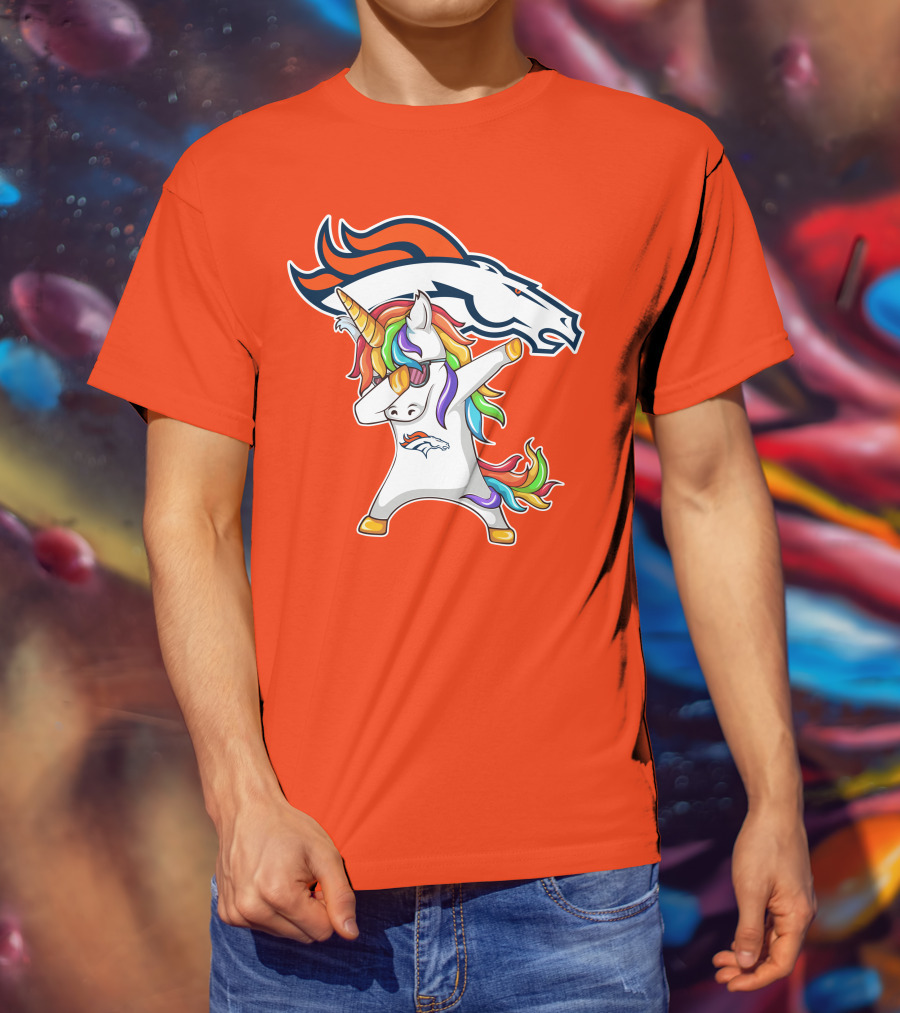 Denver Broncos Unicorn Dabbing NFL Sports Fan T-Shirt