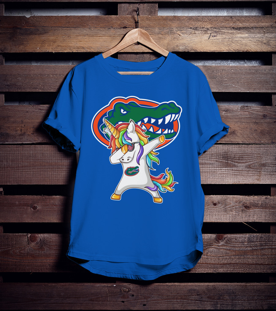 Florida Gators Dabbing Unicorn Rainbow Mane T-Shirt