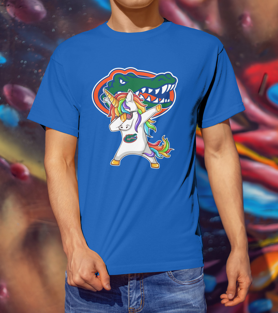 Florida Gators Dabbing Unicorn Rainbow Mane T-Shirt