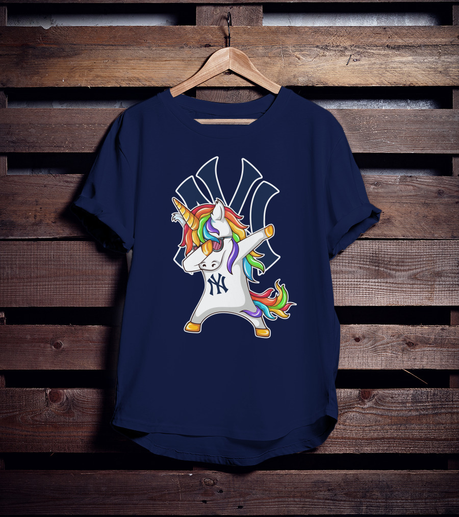 New York Yankees Unicorn Dabbing Rainbow T-Shirt