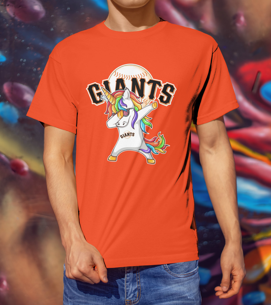San Francisco Giants Unicorn Dabbing Baseball T-Shirt