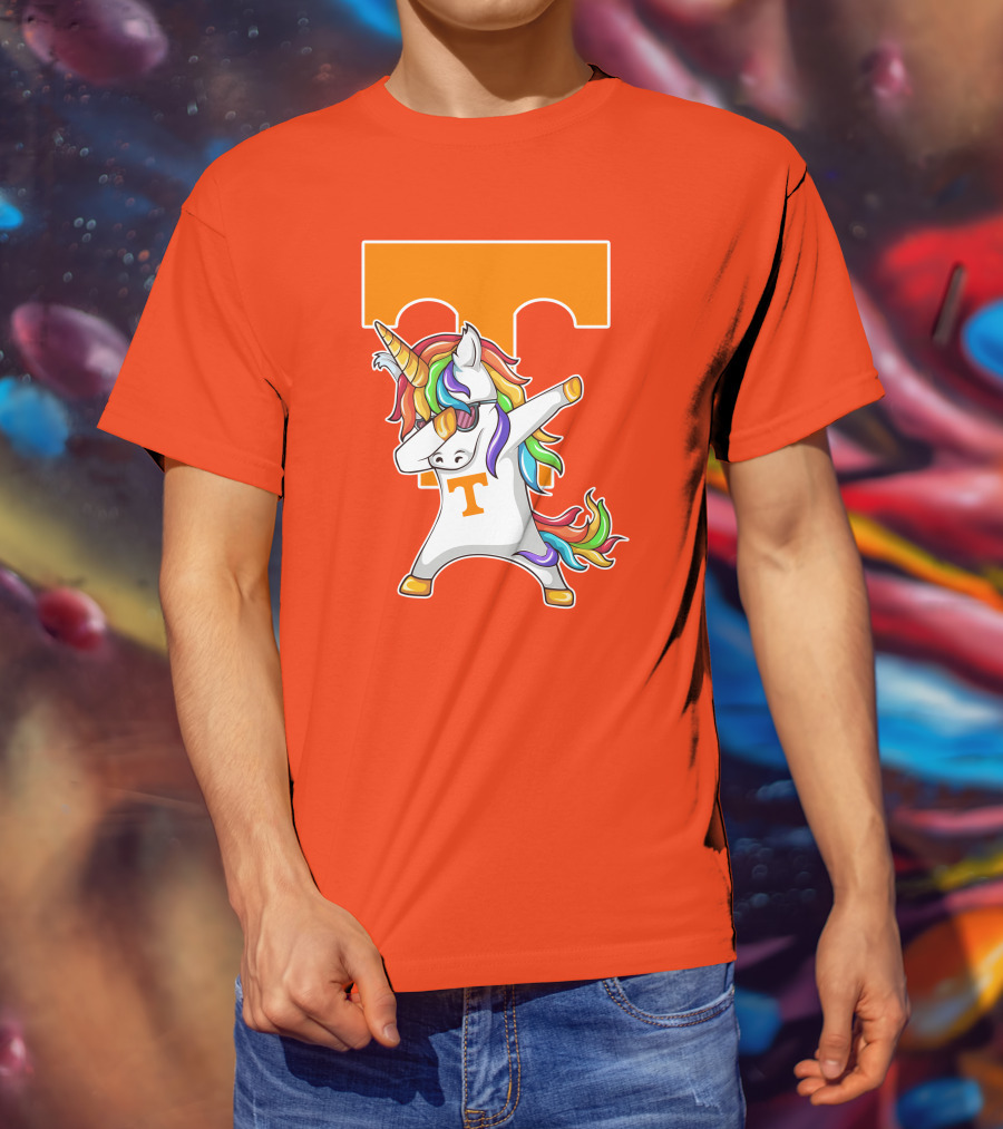 Tennessee Volunteers Dabbing Unicorn With Iconic Orange T T-Shirt