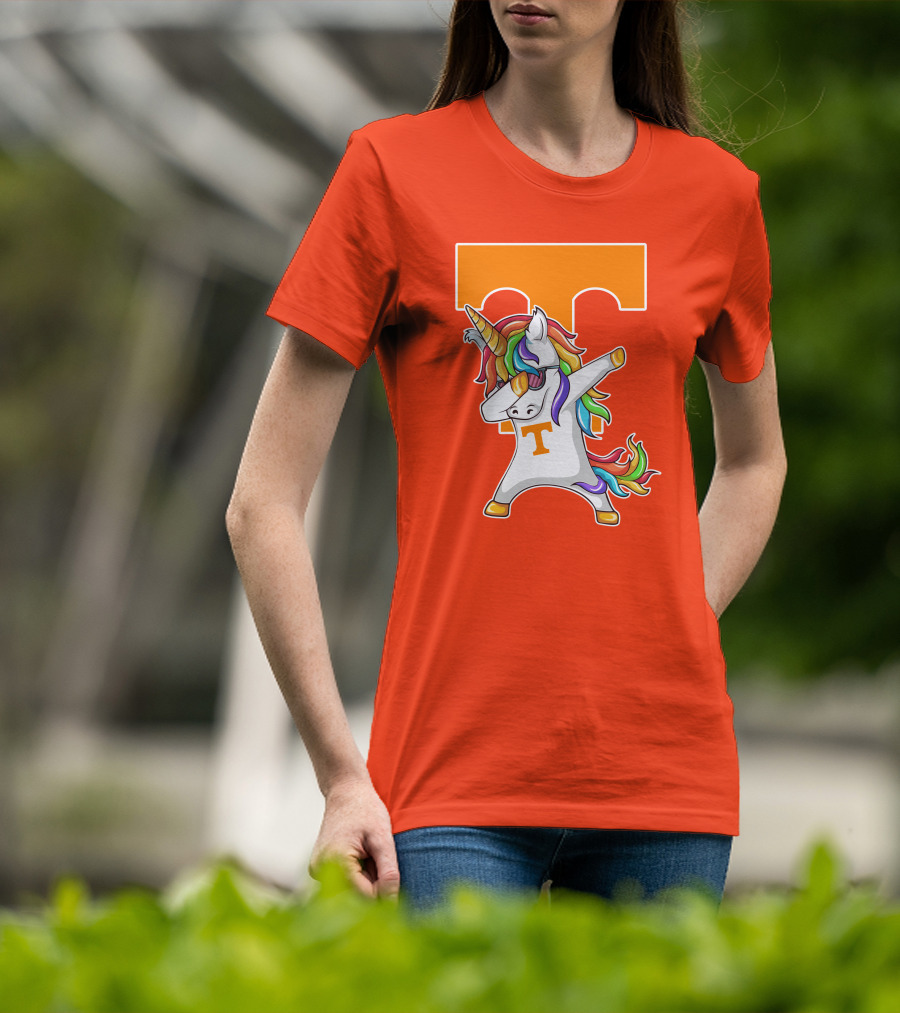 Tennessee Volunteers Dabbing Unicorn With Iconic Orange T T-Shirt