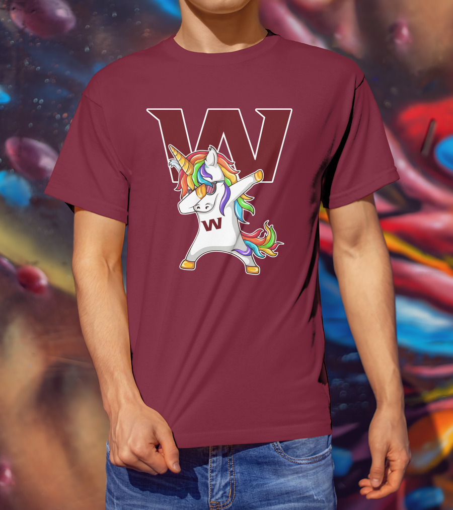 Washington Football Team Unicorn Dabbing W T-Shirt