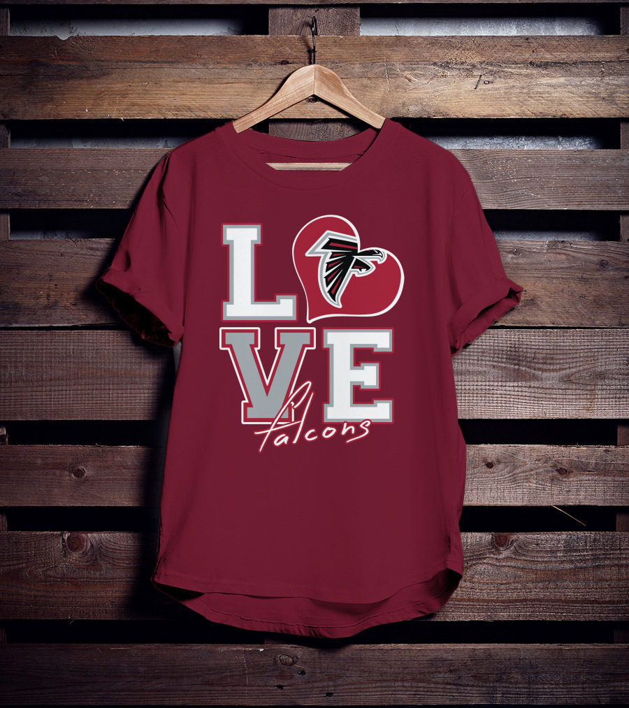 LOVE Atlanta Falcons Heart T-Shirt